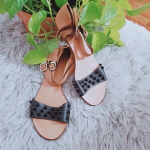 Designer Spike Spudded Rocker Chic Leather Sandals By CARVELA x KURT GEIGER